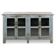 Glazed sideboard in patinated solid wood