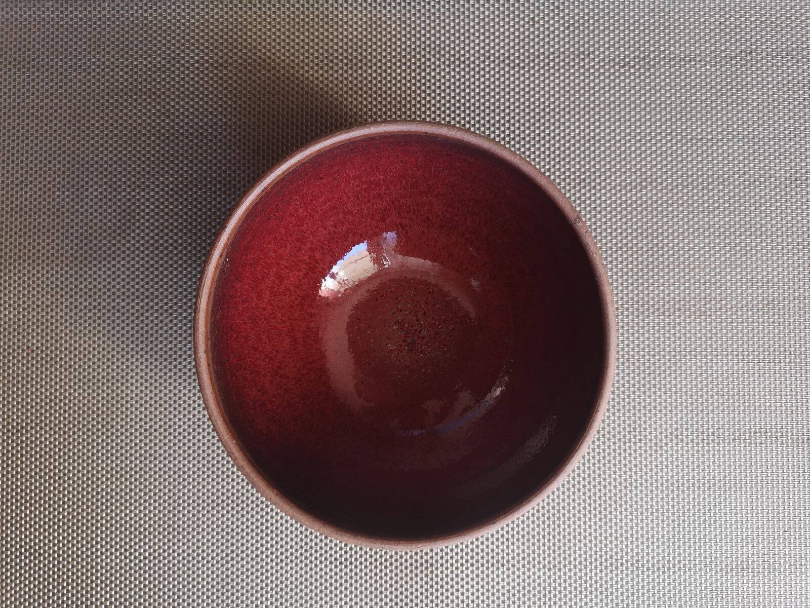Chamotte terracotta bowl - Enamelled interior