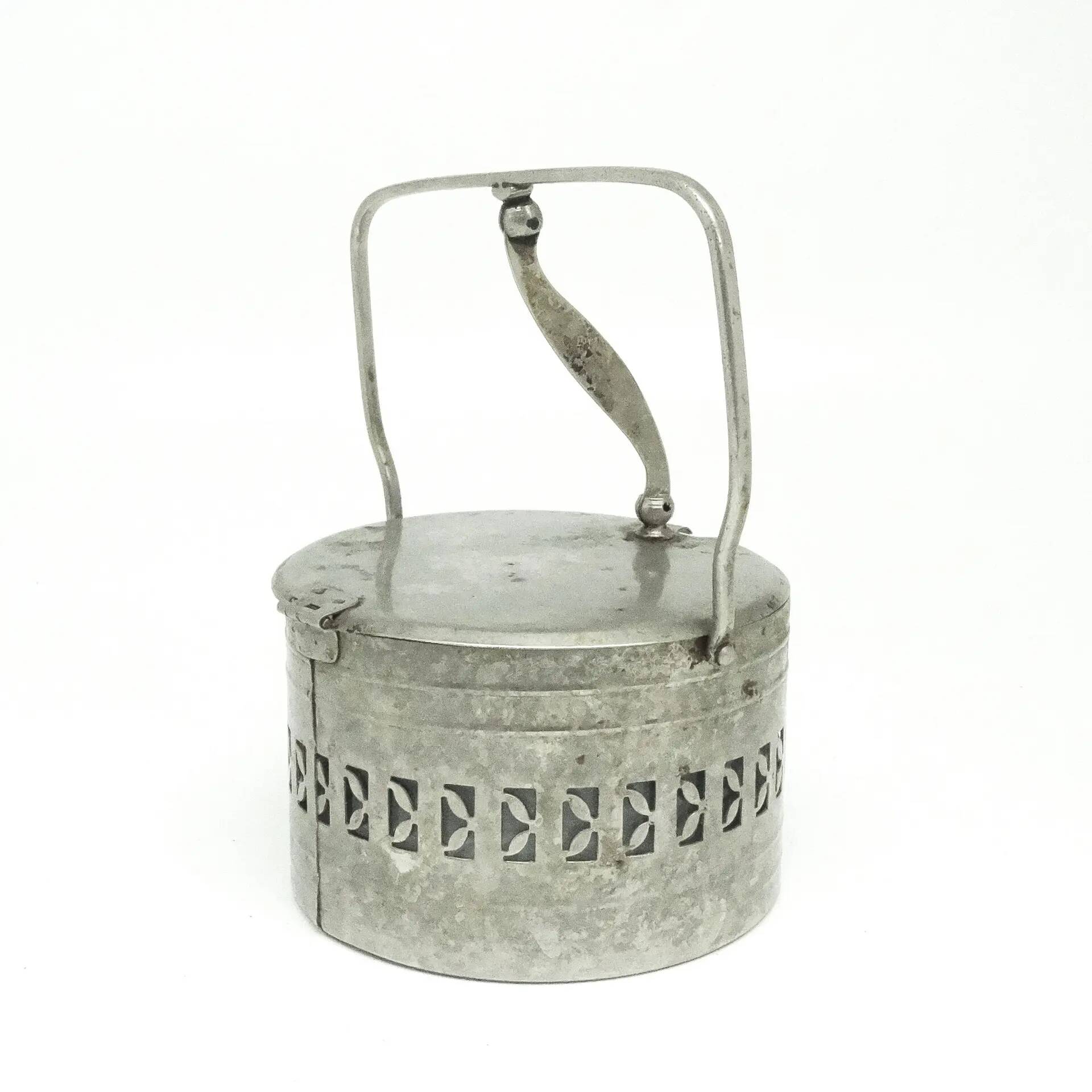 Basket sugar bowl, postmodernism, nickel-plated brass, Poland, 1960s