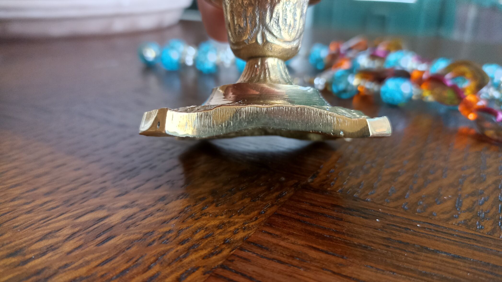 Gold solid brass candle holder