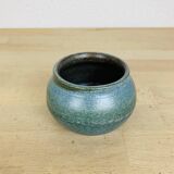 Vase boule grès bleu