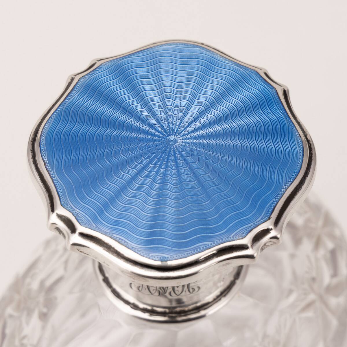 Antique 19thC Regency Solid Silver & Cut Glass Scent Bottle, London c.1812