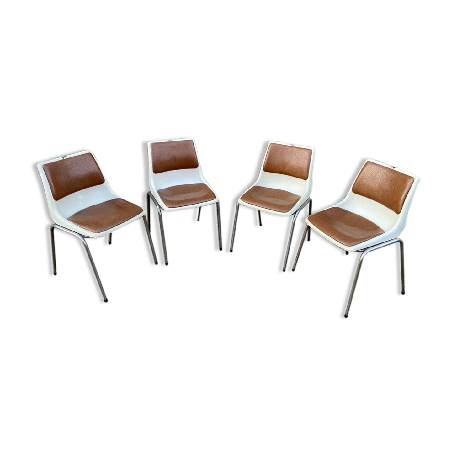 Suite of 4 chairs design showroom Allibert 1970