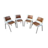 Suite de 4 chaises design de salle de spectacle Allibert 1970