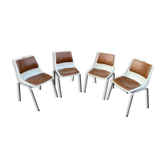 Suite of 4 chairs design showroom Allibert 1970