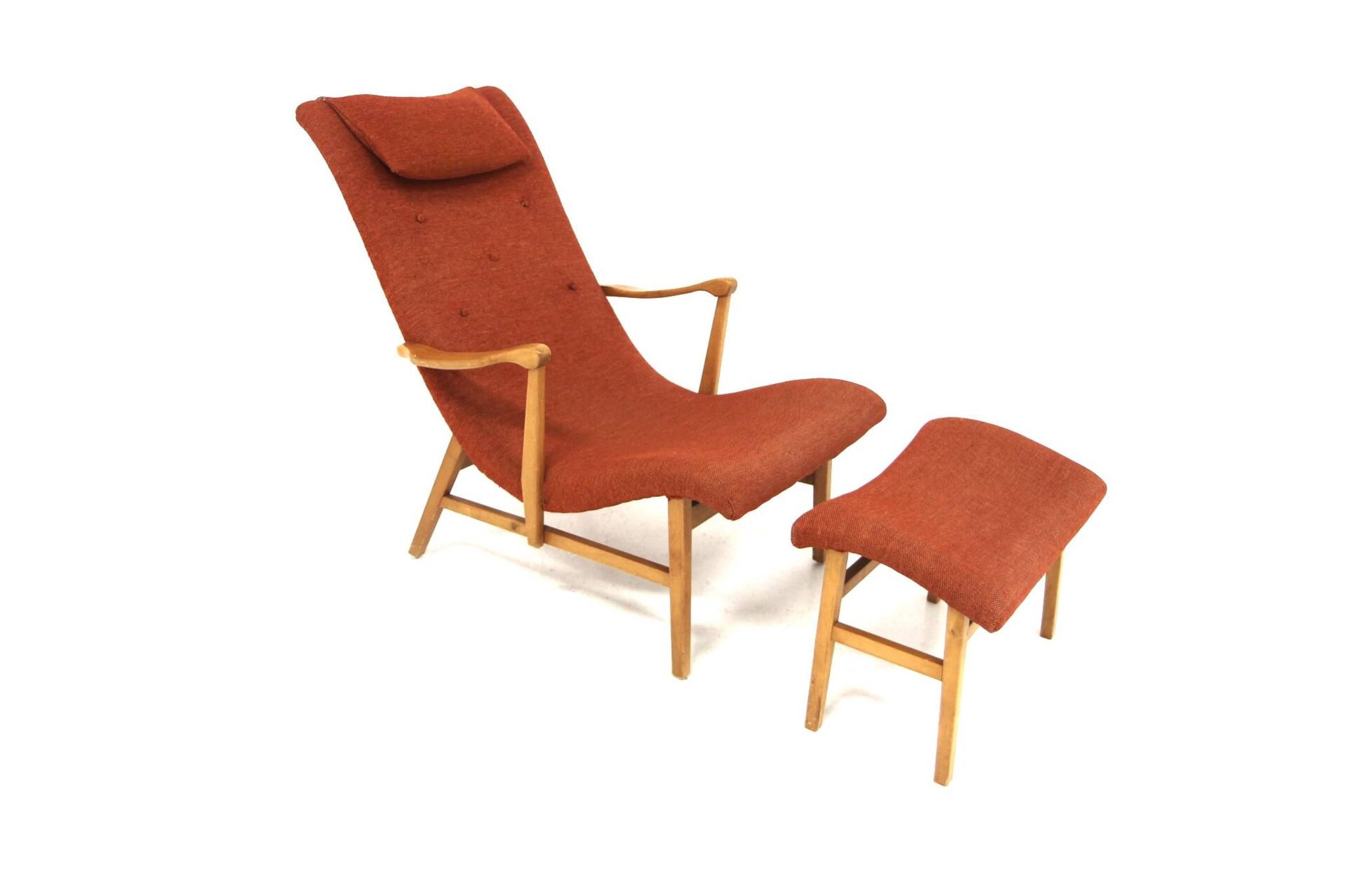 Fauteuil scandinave en hêtre, Suède, 1960