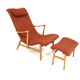 Fauteuil scandinave en hêtre, Suède, 1960
