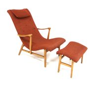 Fauteuil scandinave en hêtre, Suède, 1960