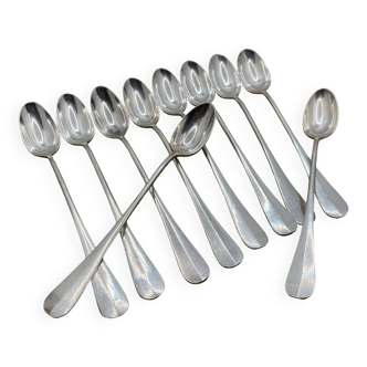 Set of 10 ERCUIS silver-plated sorbet spoons, VIEUX PARIS model