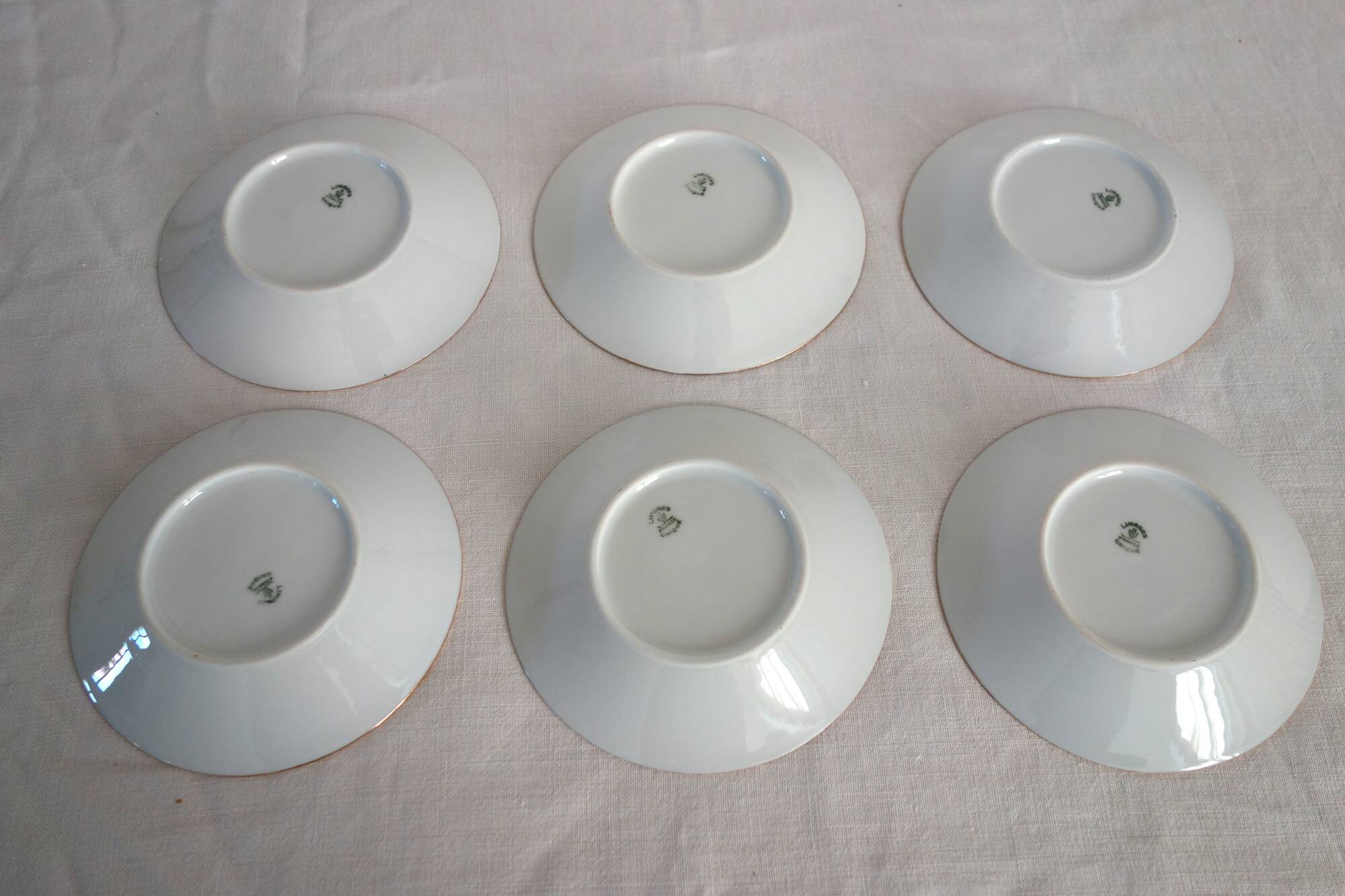 6 cups and saucers Limoges Robert Haviland, mid-20th century