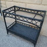 Vintage rattan server with XL serving tray circa 1960