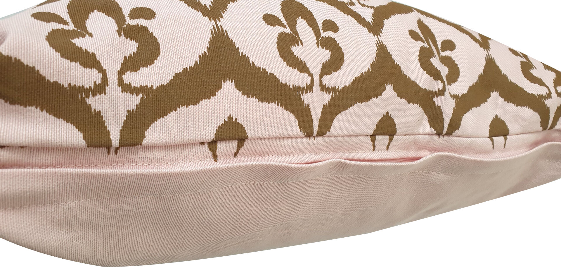 Ottoman cushion cover style pink ikat, olive - 50 x 50