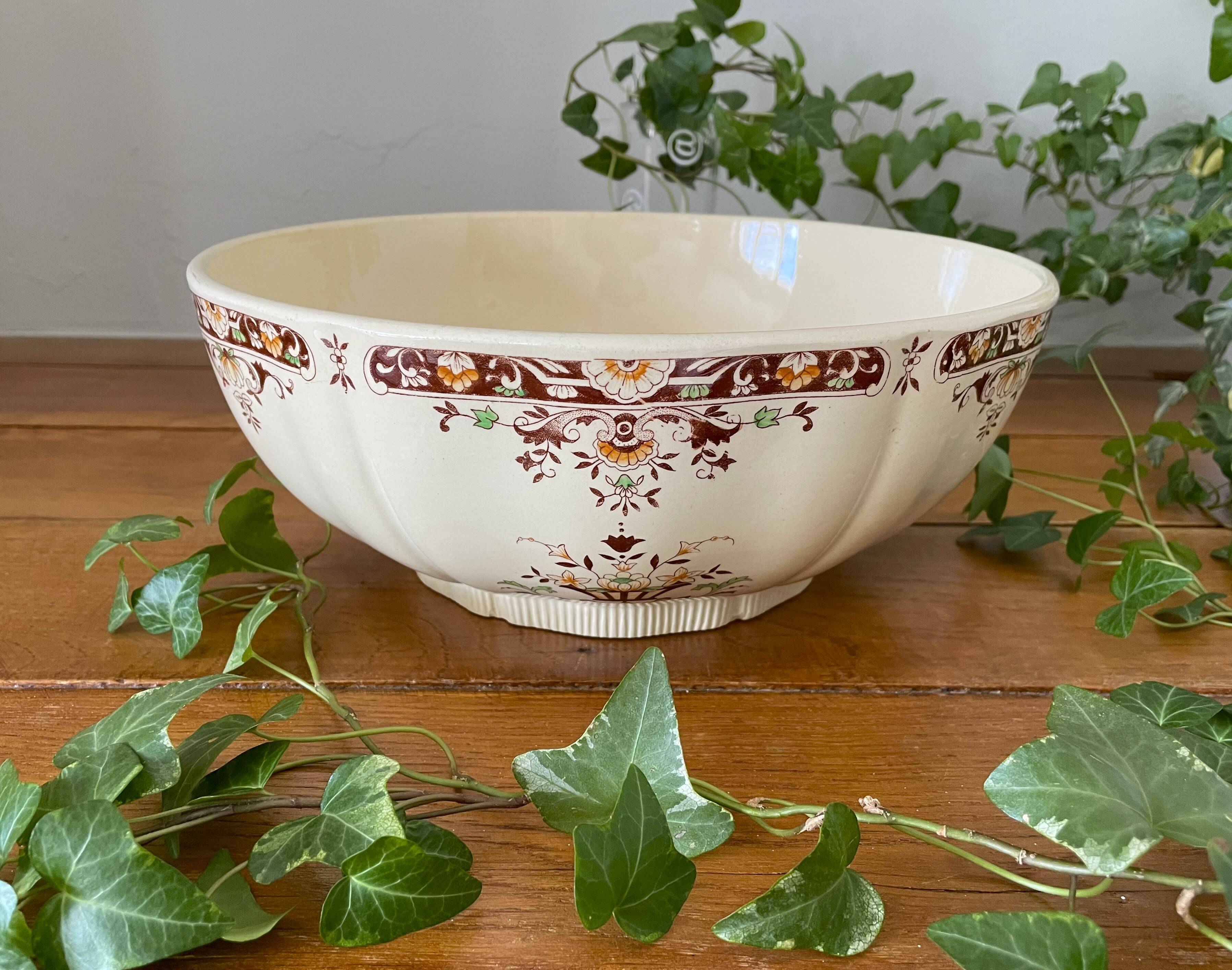 Antique Longchamp earthenware salad bowl
