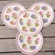 4 oyster plates 1960/70 floral decoration by MBFA Pornic