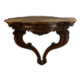 Console murale bois et marbre