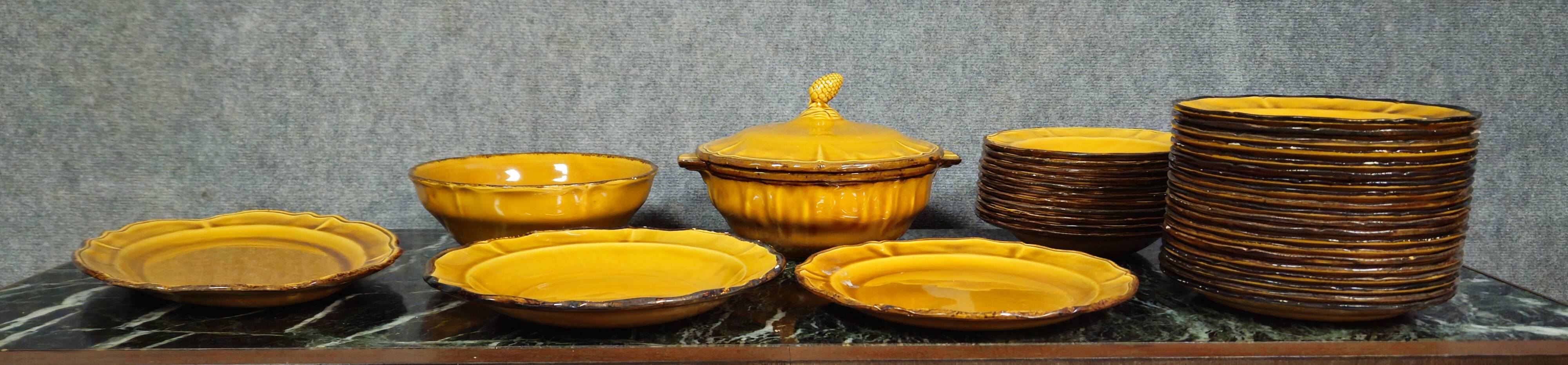 vintage ceramic tableware in yellow – Faience from Haute Provence