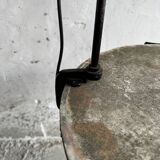 Vintage Black Metal Screw-On Industrial Clamp Lamp with Adjustable Arm and Conical Shade