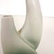 White and Green Ceramic Flower Vase Sculpture attr. to Vibi, Turin, Italy