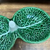 Salt and pepper shakers with cabbage leaf slip