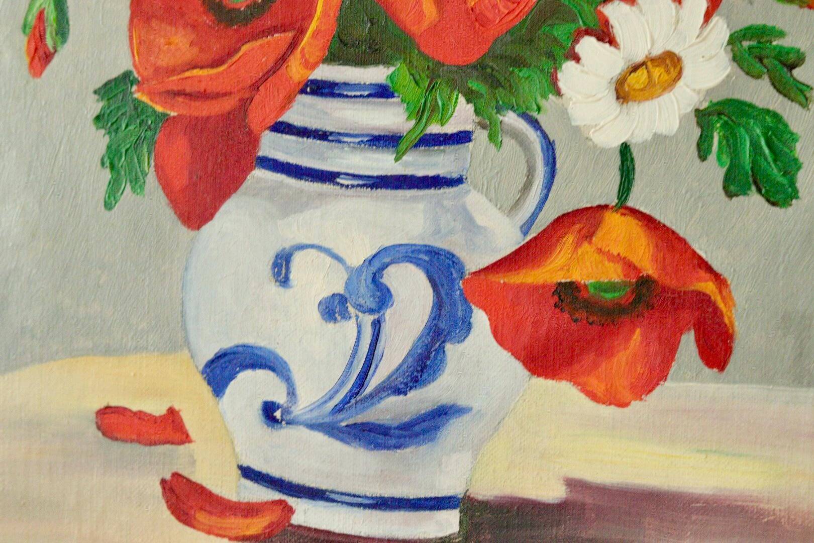 Nature morte aux coquelicots par B. Peters