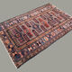 Vintage Karacah Rug 182x114 cm, medium, Tribal oriental Carpet  Red Navy Blue