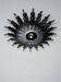 Spanish sunburst ceiling light – dark gilt metal rays, 1950s