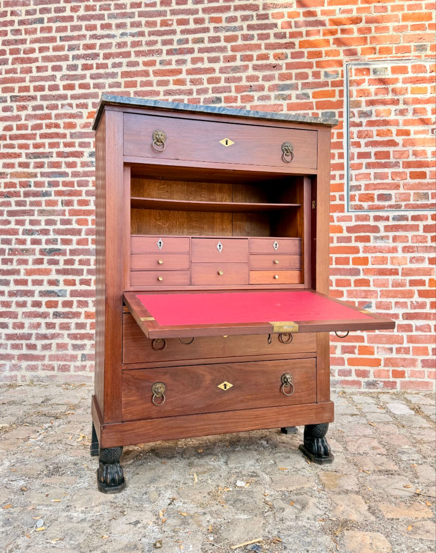 Pope françois-ignace, secretary in mahogany from the consulate period stamped
