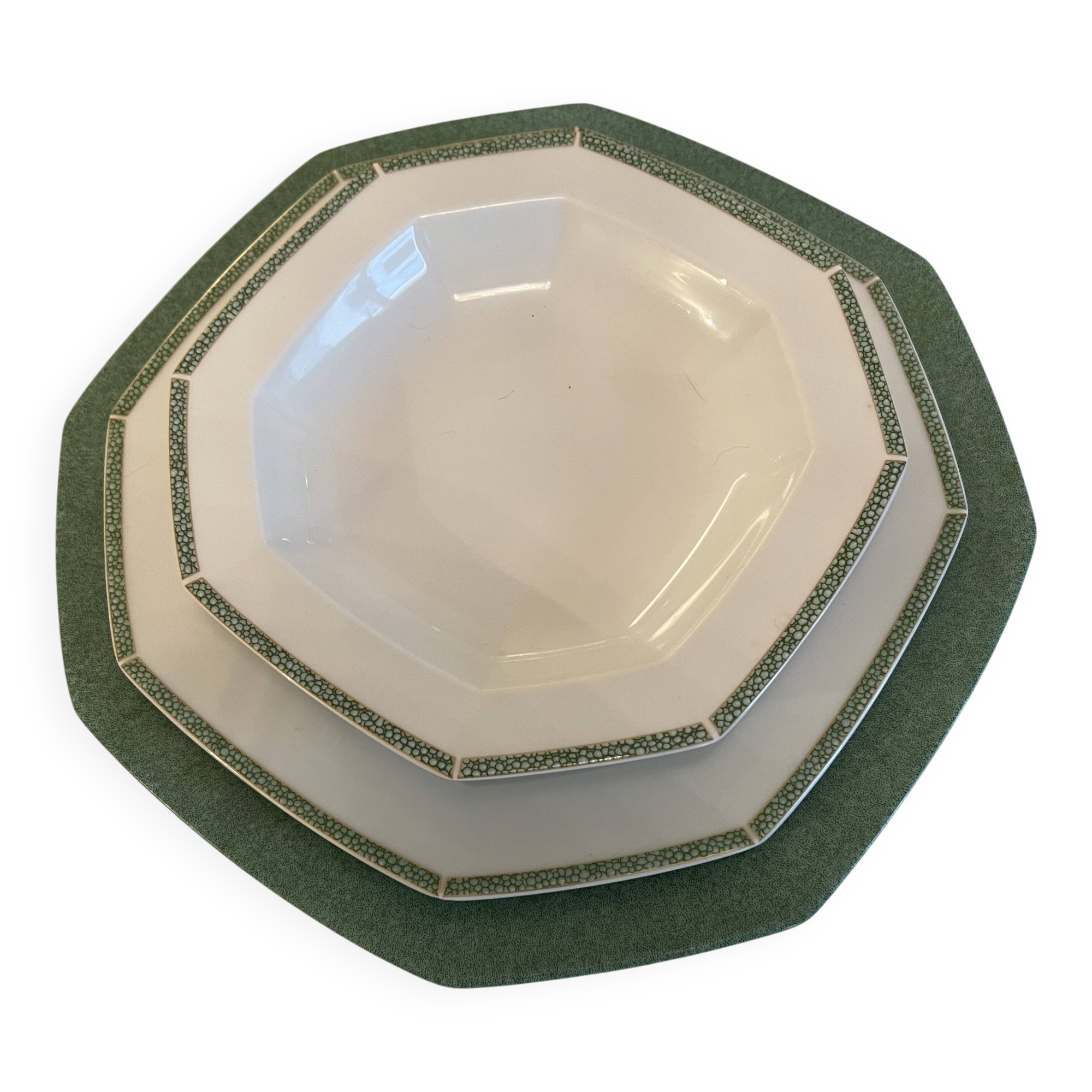 Service of 18 pieces in Limoges porcelain by Jammet-Seignolles – Celadon