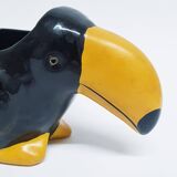Cache-pot en céramique toucan vintage