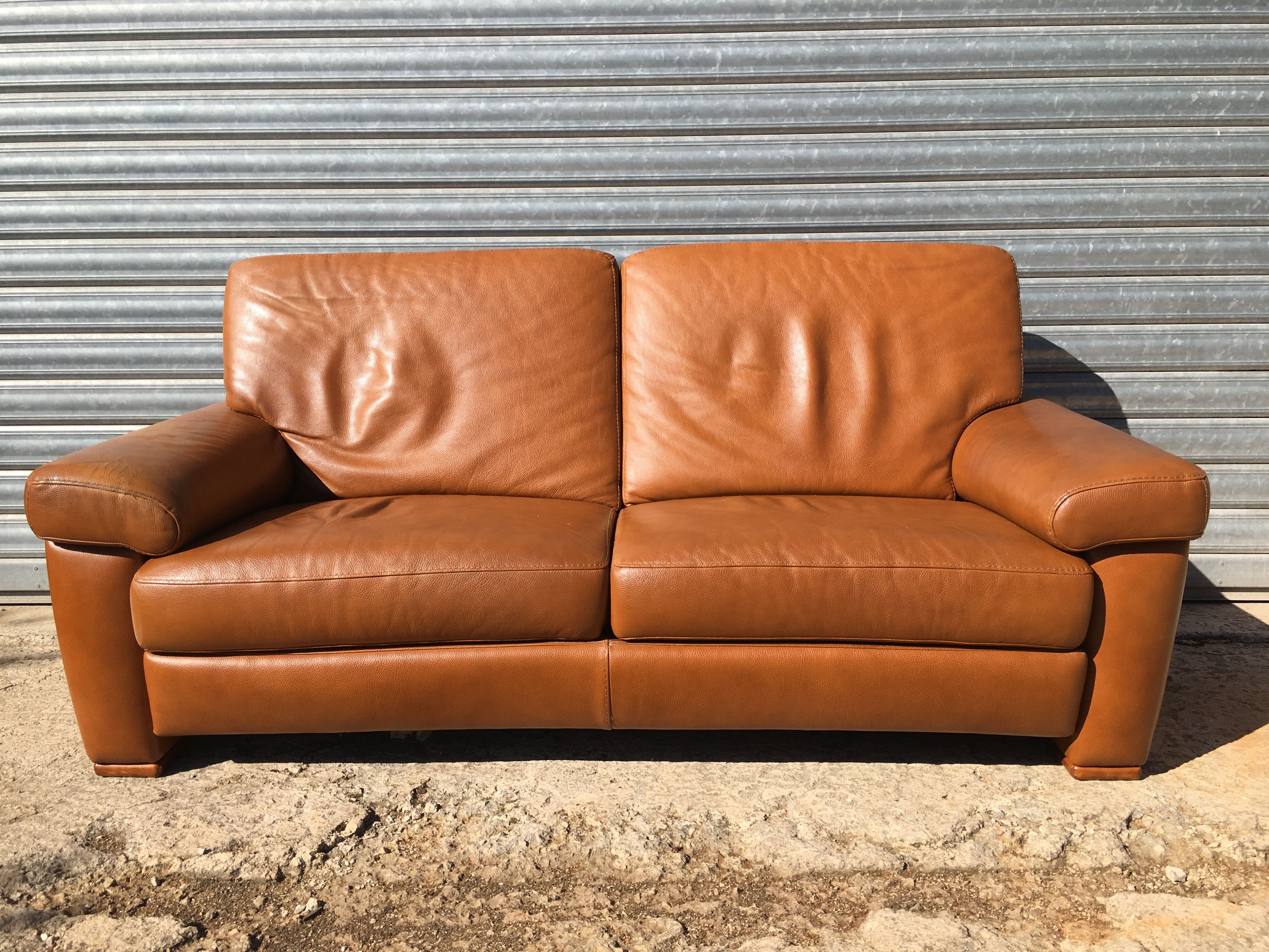 Leather sofa 1980 Burov