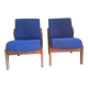 Pair of solid teak armchairs 50s