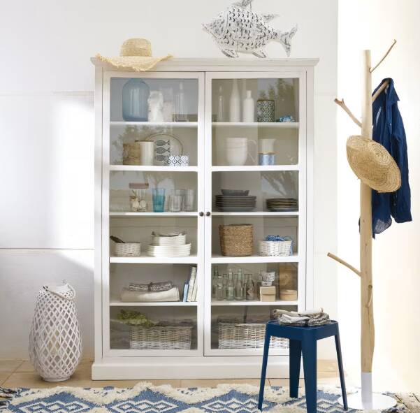 Rivage - Eucalyptus and white metal tree trunk coat rack