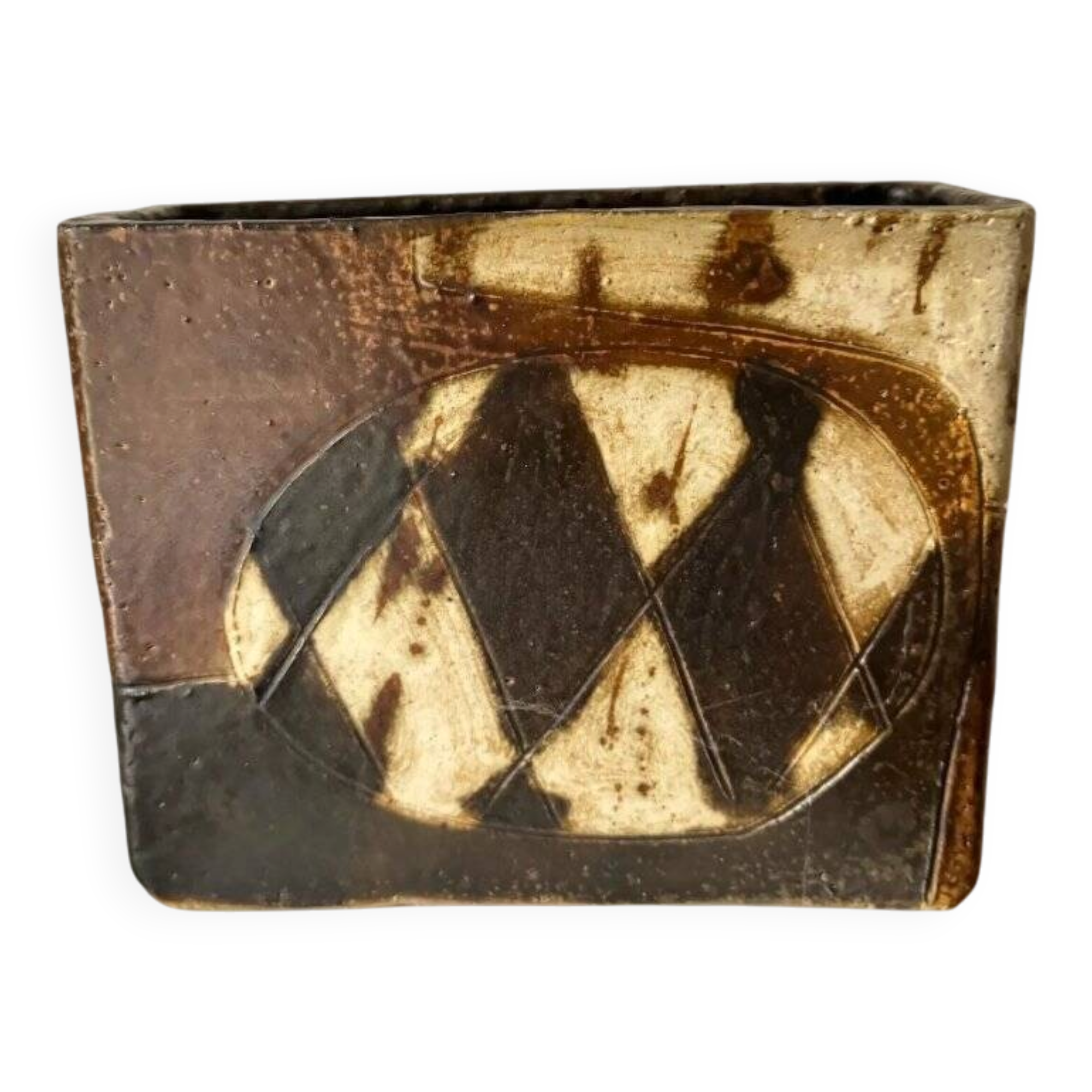 Brutalist Danish vase stoneware from Trille Keramik, 1970s