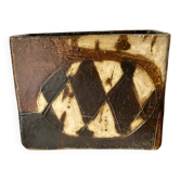 Brutalist Danish vase stoneware from Trille Keramik, 1970s