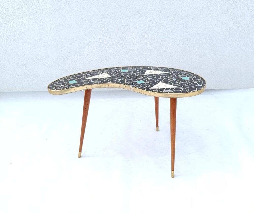 Kidney-shaped coffee table with mosaic top, 1950s