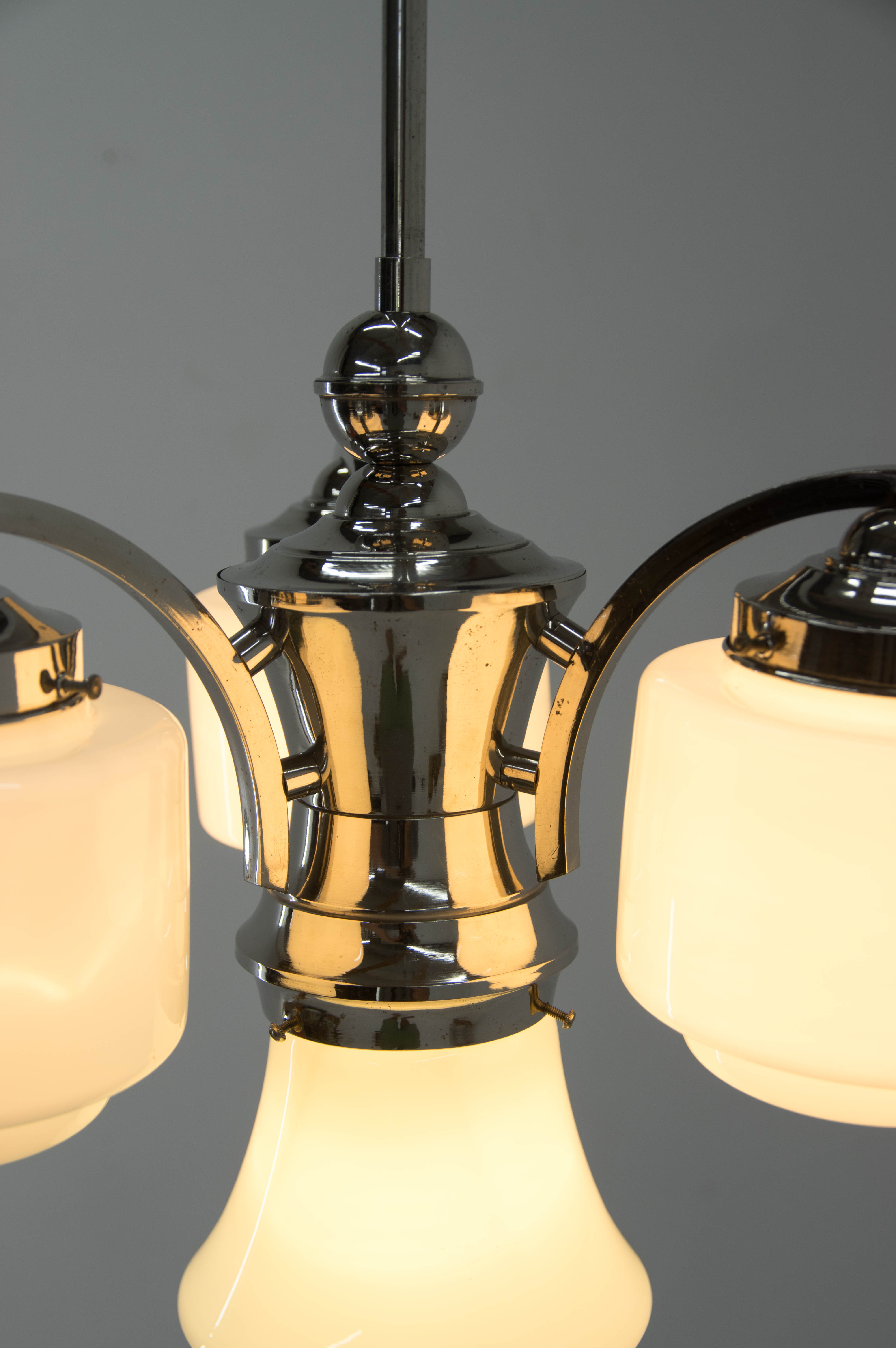 Lustre art déco bleu, années 1930