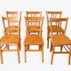 Set of 6 luterma blond wood bistro chairs 1950
