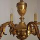 French art nouveau bronze empire style 6 lights chandelier