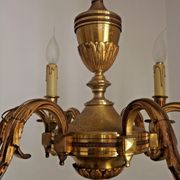 French art nouveau bronze empire style 6 lights chandelier