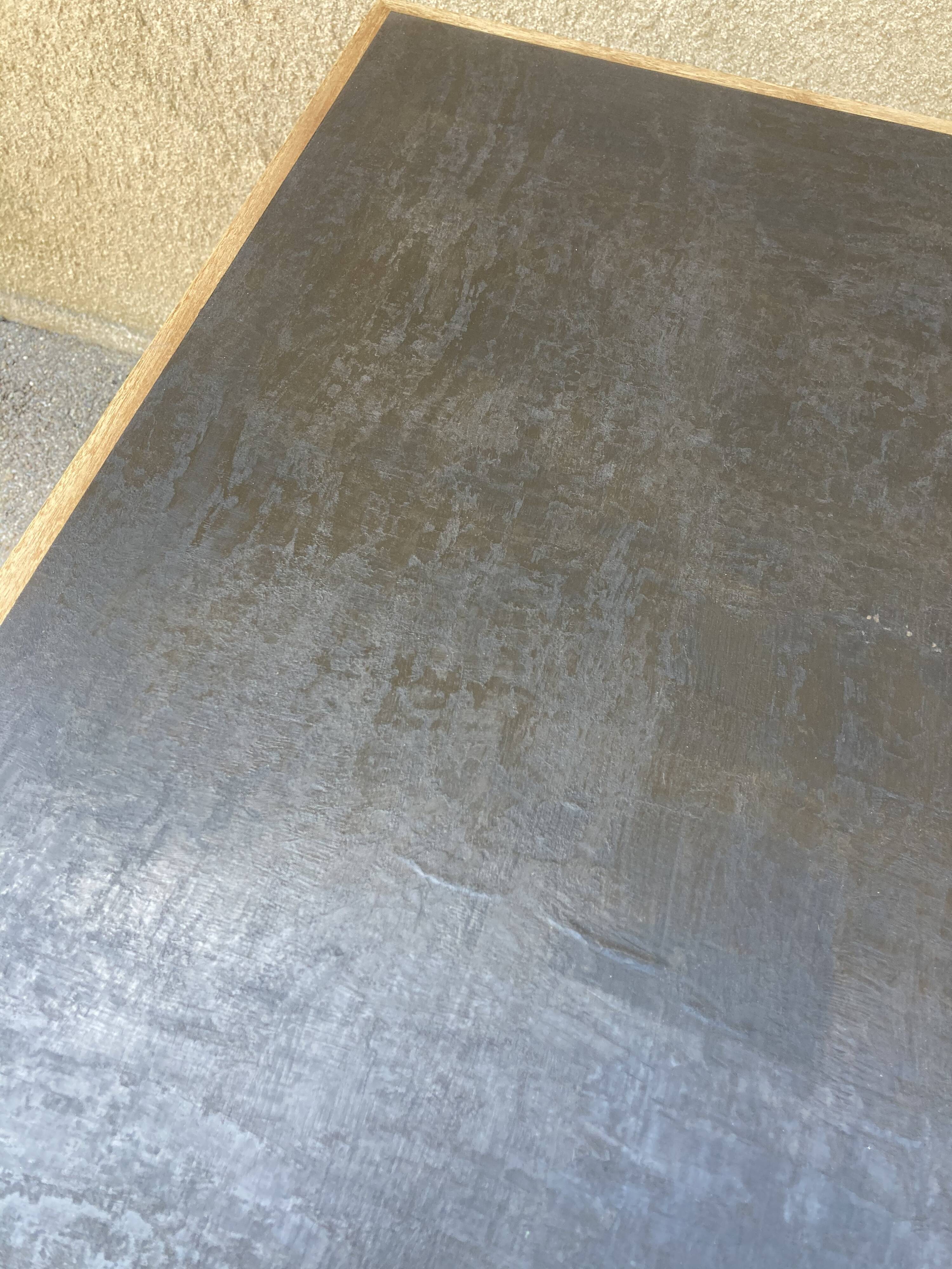 Large black patinated tray table