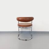 Vintage Italian armchair Giotto Stoppino for Kartell in chrome and skai from the 70s