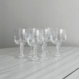 6 liqueur glasses in chiseled crystal with floral motifs Matignon model.