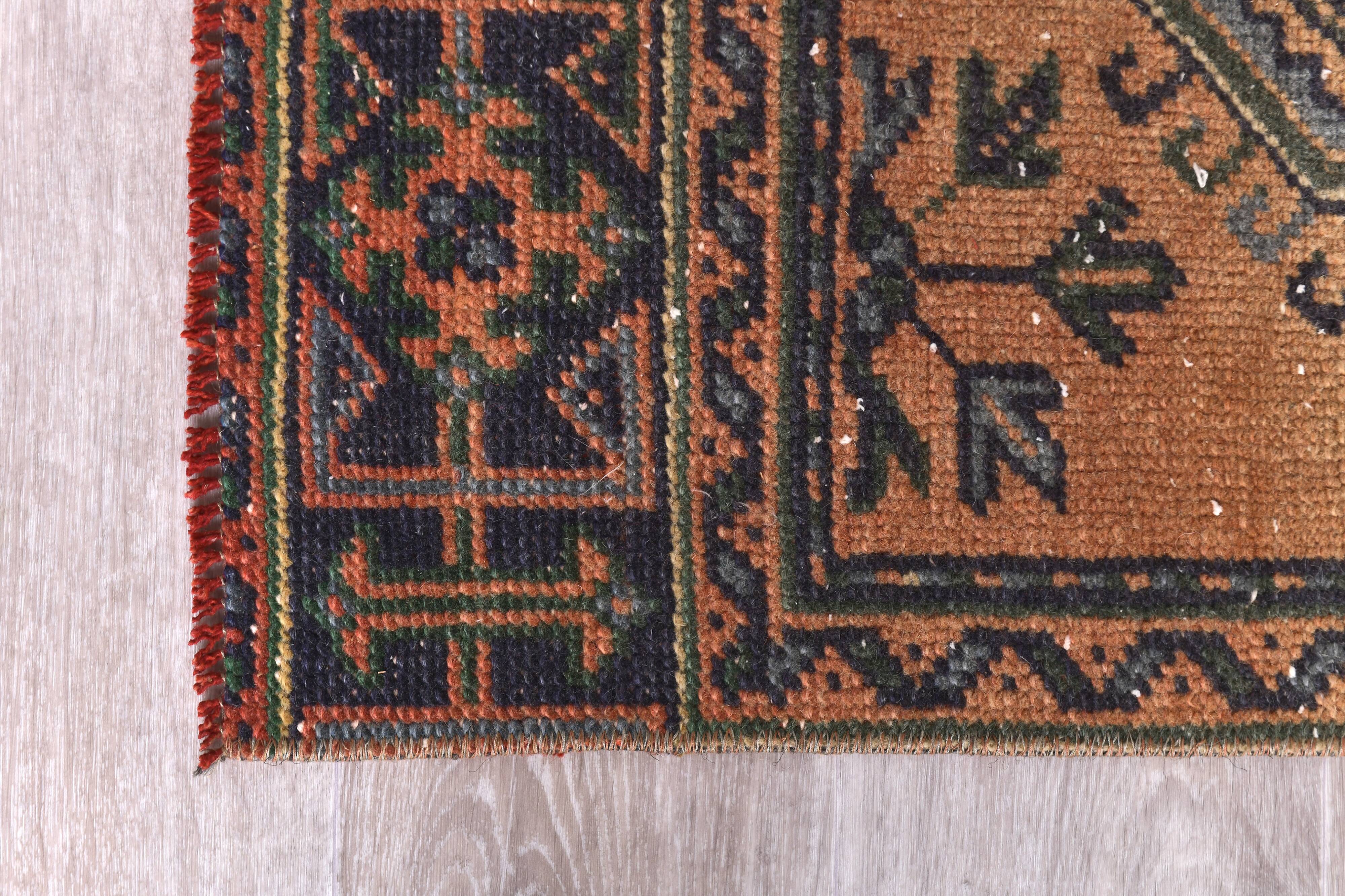 Orange & Navy Blue Turkish Runner Rug 87x337Cm SK 240636