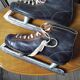 Two-tone leather ice skates from the 1960s.
