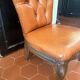Superb Vintage Louis XV Style Armchair - Cognac Upholstered Faux Leather