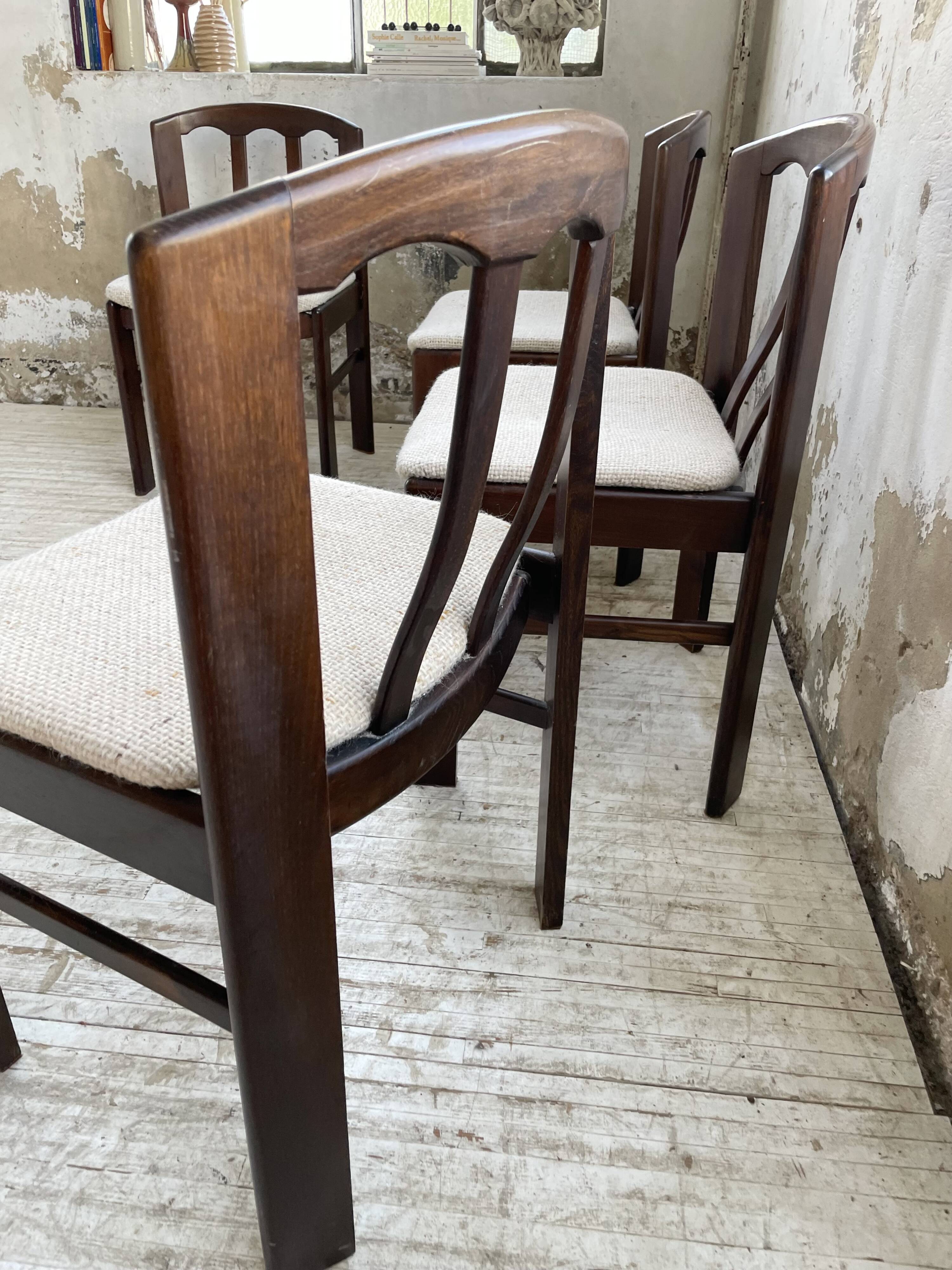 4 Scandinavian mahogany chairs