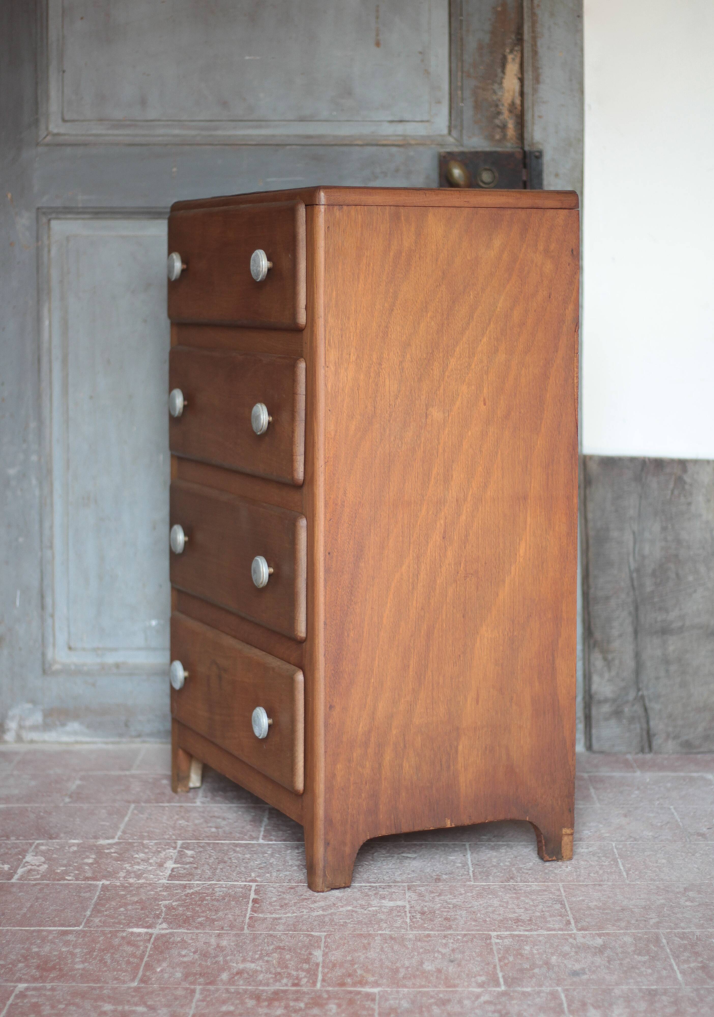 Vintage drawer unit, Art Deco wooden furniture, chest of drawers, tallboy.