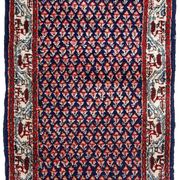 Vintage Indian carpet Seraband handmade 62cm x 124cm 1970s, 1C800