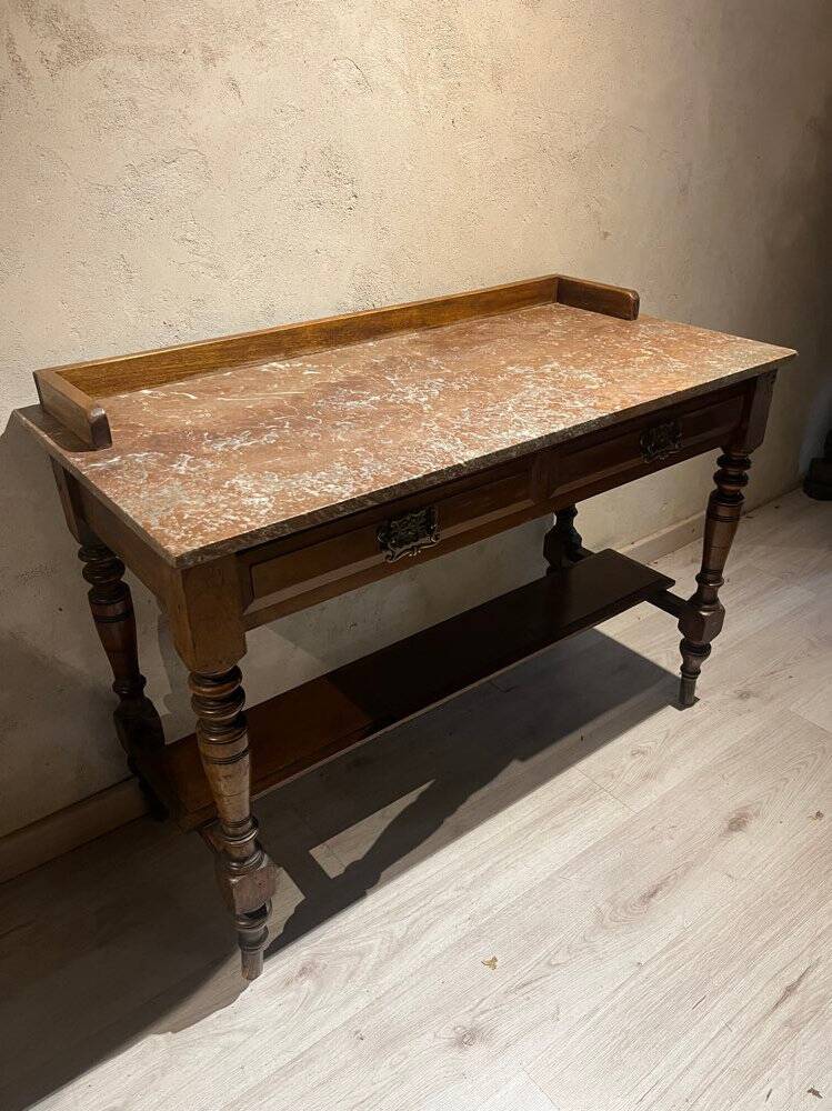 Wood and marble washstand, 19th century.