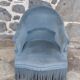 Blue velvet toad armchair